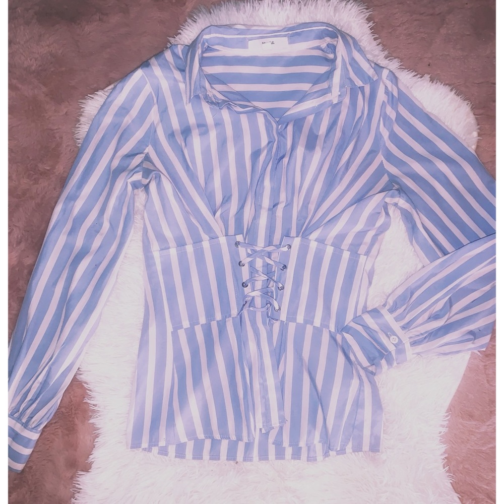 🆕🌟Miss Lili Long Sleeve Stripe Blouse🌟🆕